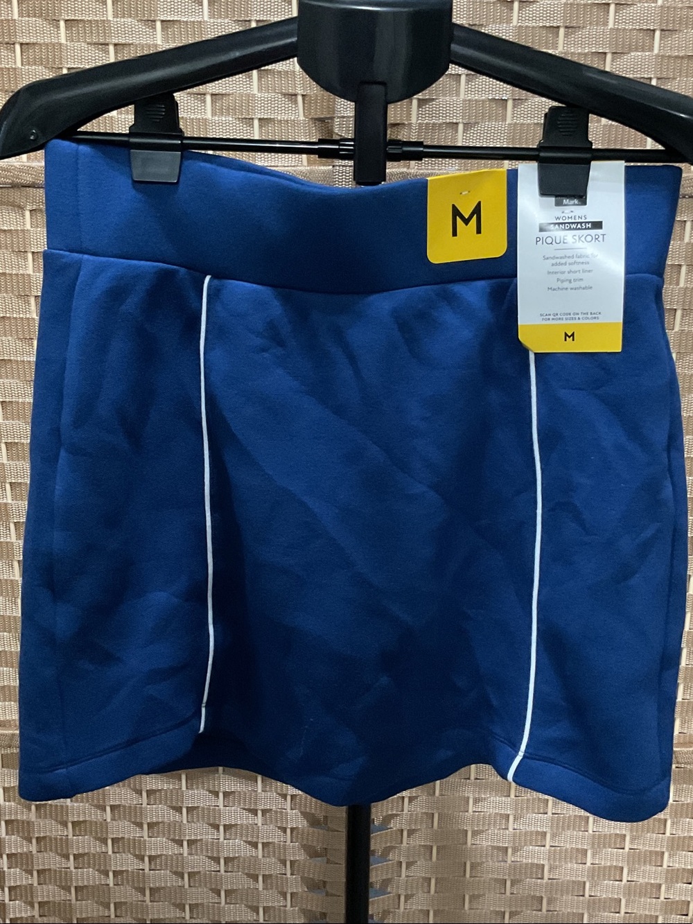 Women's Blue Pique Skort with White Piping
